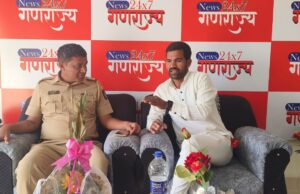 पोलीस निरीक्षक ठेंगे यांची गणराज्य न्यूजला भेट