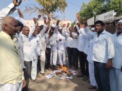 ब्राम्हणीत जीआरची होळी